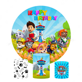 Paw Patrol Birthday Party Round Backdrop Cover Plinth Cylinder Pedestal Cloth Cover