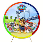 Paw Patrol Colorful Police Dogs Round Birthday Backdrop
