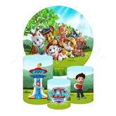 Paw Patrol Themed Round Backdrop and Cylinders Kit for Birthdays