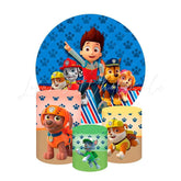 Paw Patrol Themed Round Backdrop and Cylinders Kit for Kids