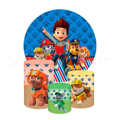 Paw Patrol Themed Round Backdrop and Cylinders Kit for Kids