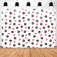 Lofaris Paw Print Heart Patterns Step And Repeat Backdrop