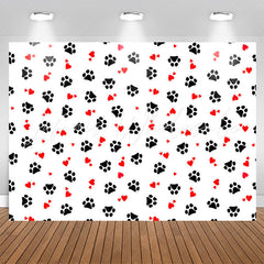 Lofaris Paw Print Heart Patterns Step And Repeat Backdrop