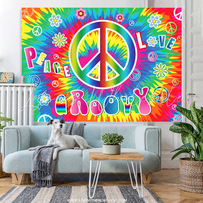 Lofaris Peace And Love Graffiti Grooyy Birthday Backdrop