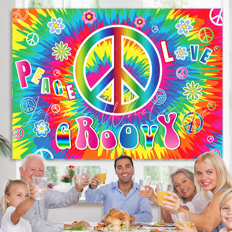 Lofaris Peace And Love Graffiti Grooyy Birthday Backdrop