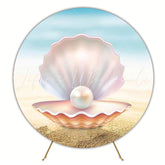 Pearl of the Sea Elegant Round Backdrop for Ocean Party