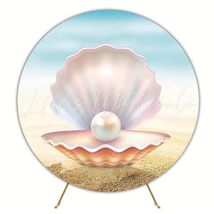 Pearl of the Sea Elegant Round Backdrop for Ocean Party