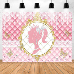 Lofaris Pearls Diamond Princess Glitter Pink Party Backdrop
