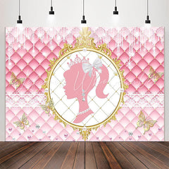 Lofaris Pearls Diamond Princess Glitter Pink Party Backdrop