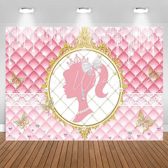 Pearls Diamond Princess Glitter Pink Party Backdrop