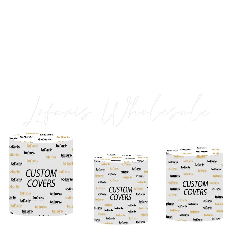Lofaris Personalized Backdrop Plinth Cylinder Cover Kit for Party