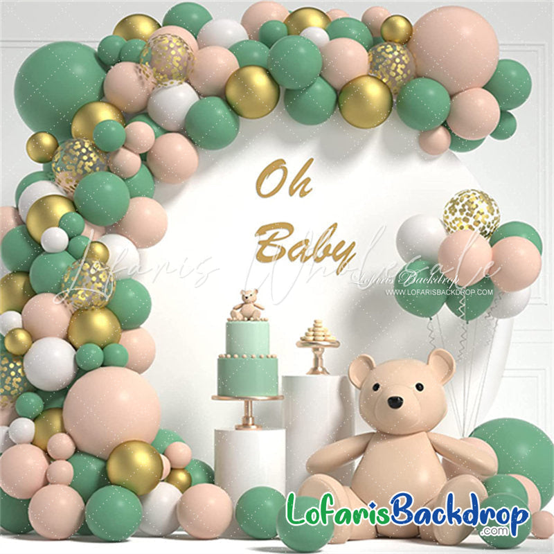 Lofaris Personalized Name Gold Text White Round Backdrop Cover