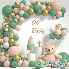 Lofaris Personalized Name Gold Text White Round Backdrop Cover