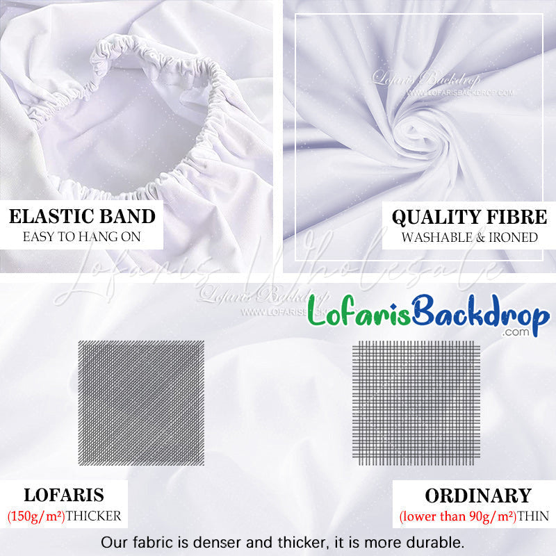 Lofaris Personalized Name Gold Text White Round Backdrop Cover