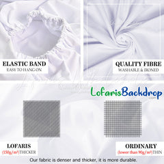 Lofaris Personalized Name Gold Text White Round Backdrop Cover