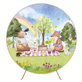 Picnic in the Forest Round Backdrop for Outdoor Gathering Fun