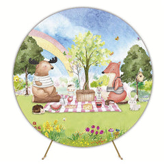 Picnic in the Forest Round Backdrop for Outdoor Gathering Fun