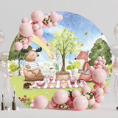 Picnic in the Forest Round Backdrop for Outdoor Gathering Fun