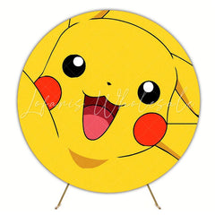Pikachu Pokemon Theme Kids Birthday Party Round Backdrop Display