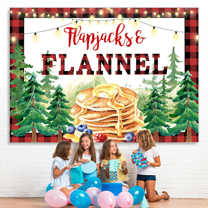 Lofaris Pine Forest Flapjacks and Flannel Backdrop for Autumn
