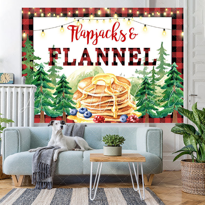 Lofaris Pine Forest Flapjacks and Flannel Backdrop for Autumn