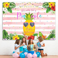 Lofaris Pineapple Floral Birthday Photo Decoration backdrops