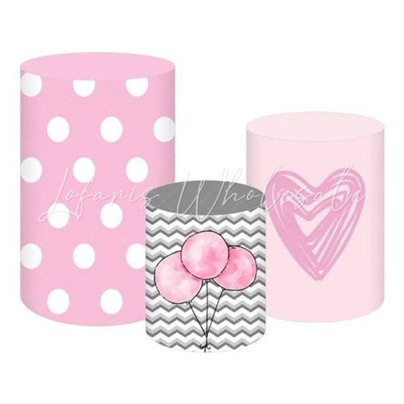Pink 3D Glitter Shine Fun Themed Cover Cylinders Kit
