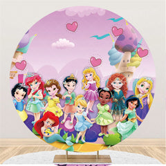 Lofaris Pink All Princess Together Happy Birthday Backdrop