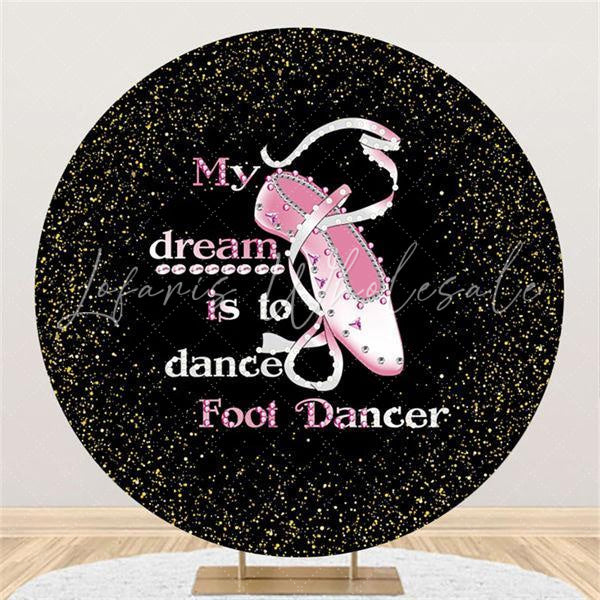 Lofaris Pink And Black Glitter Foot Dance Backdrop Decoration