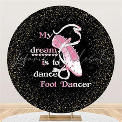 Lofaris Pink And Black Glitter Foot Dance Backdrop Decoration