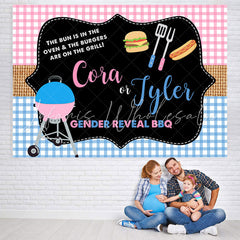 Lofaris Pink And Blue Gender Reveal Bbq Baby Shower Backdrop