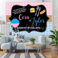 Lofaris Pink And Blue Gender Reveal Bbq Baby Shower Backdrop