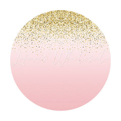 Lofaris Pink And Glitter Dots Round Theme Wedding Backdrop