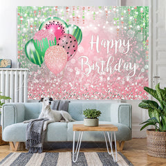 Lofaris Pink and Green Bokeh Balloon Happy Birthday Backdrop