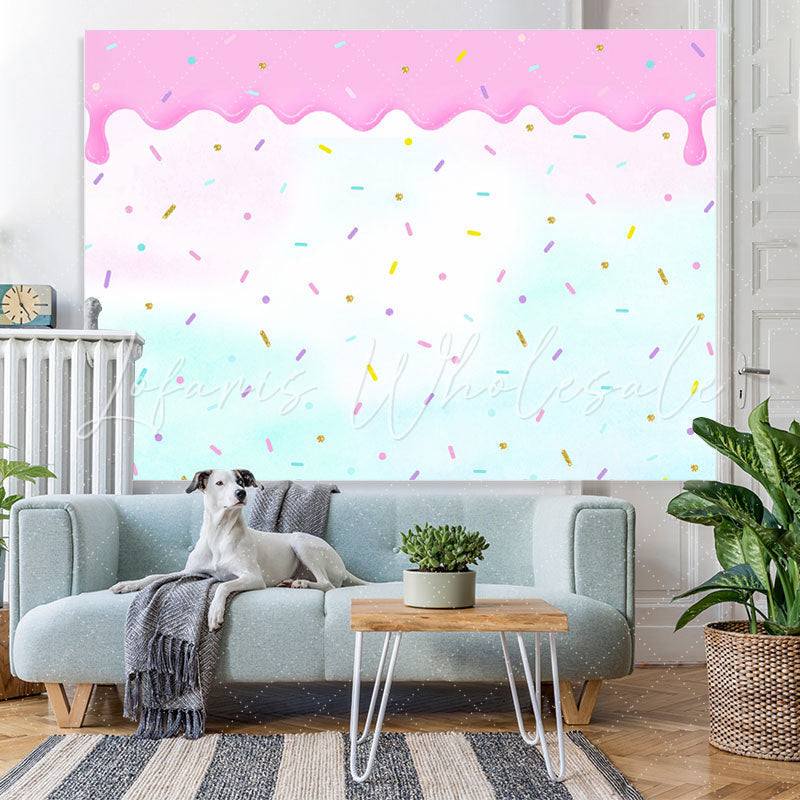 Lofaris Pink and Green Candy Themed Happy Birthday Backdrop