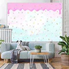Lofaris Pink and Green Candy Themed Happy Birthday Backdrop