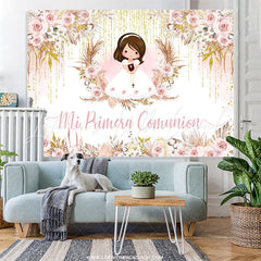 Lofaris Pink And White Floral Boho Baby Shower Backdrop For Girls