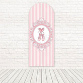 Pink Ballerina Graceful Dance Pose Arch Backdrop For Recital Event