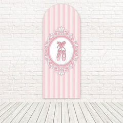 Pink Ballerina Graceful Dance Pose Arch Backdrop For Recital Event