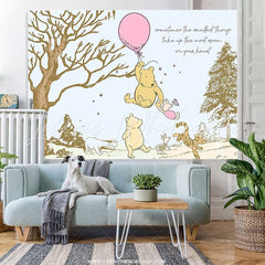 Lofaris Pink Balloon Pooh Smile World Classic Birthday Backdrop