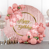 Lofaris Pink Balloons Bokeh Glitter Happy Birthday Backdrop