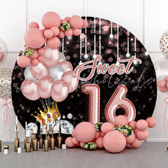 Lofaris Pink Balloons Bokeh Sweet 16 Birthday Party Backdrop