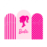 Pink Barbie Birthday Party Arch Backdrop Wall Cloth Cover