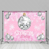 Lofaris Pink Bauble Lantern Ball Snow Christmas Backdrop