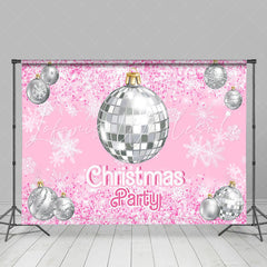 Lofaris Pink Bauble Lantern Ball Snow Christmas Backdrop