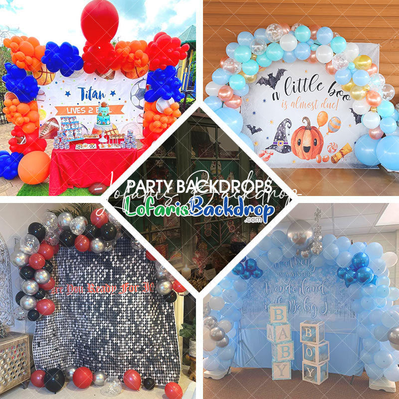 Lofaris Pink Blue Balloons Gifts Happy Birthday Backdrop