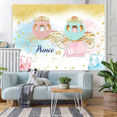 Lofaris Pink Blue Glitter Prince Or Princess Baby Shower Backdrop