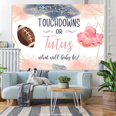 Lofaris Pink Blue Glitter Touchdowns Or Tutus Baby Shower Backdrop