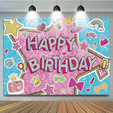 Pink Blue Sequin Surprise Birthday Party Backdrop For Girls