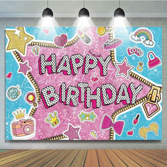 Pink Blue Sequin Surprise Birthday Party Backdrop For Girls